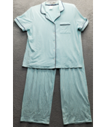 Liz Claiborne Pajama Set Womens XL Multi Striped Trimming Notch Collar B... - $33.16 CAD