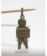 Vintage Brass Pendant Charm Boy + Schwam Drüber = Forget it! Don&#39;t worry! - £34.65 GBP