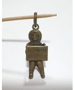 Vintage Brass Pendant Charm Boy + Schwam Drüber = Forget it! Don&#39;t worry! - $44.06