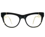 L.A.M.B Eyeglasses Frames LA067 BLK Black Ivory Cat Eye Full Rim 51-19-140 - $74.58