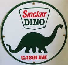 Sinclair Dino Gasoline 12&quot; New Round Porcelain Metal Sign - £46.68 GBP