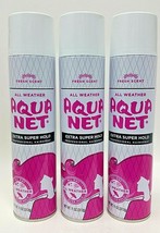 3x Aqua Net Extra Super Hold Professional Hair Spray All Weather FreshSc... - $29.69