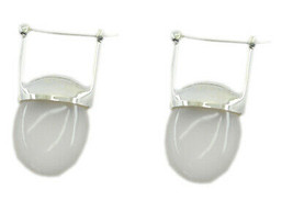 Delicate Rainbow Moonstone 925 Sterling Silver White Earring Natural India CA Gi - £18.85 GBP