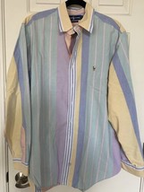 Polo Ralph Lauren Pastel Stripe Button Down Long Sleeve Shirt Size XL Custom Fit - £29.77 GBP