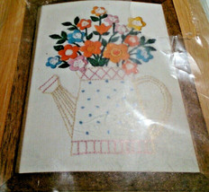 Watering Can Floral Crewel Kit 5&quot; x 7&quot; Caron Hallmark Design Collection  - £16.18 GBP