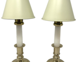 Pair of Brass Candle Holders with Cream Shades - $21.84