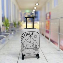 I Hate People Silhouette Luggage Cover Black White Camping Scene Elastic... - £22.68 GBP+