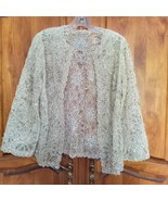 Vintage Beaded Evening Jacket Sheer White Silver Sequin EUC Cocktail Wed... - $322.60 CAD