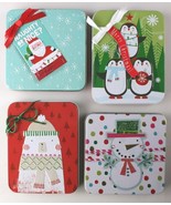 (Set of 4) Christmas Gift Card Holder Tins with Ribbon &amp; To From Printed... - £3.93 GBP