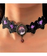 Victorian purple goth lace choker - $13.56 CAD
