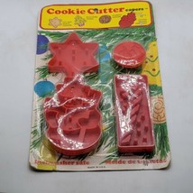 Set of 4 Vintage Christmas Capers Cookie Cutters Angel Santa Tree Bell nos - £7.74 GBP