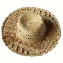 Women Natural Straw Summer Hat Size 54 cm ( S ) 6-3/4 Handmade Guatemala !! - £18.65 GBP
