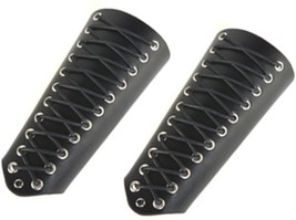 Unisex Faux Back Leather Gauntlet Wristband Wide Bracer Arm Armor Cuff - €16,62 EUR