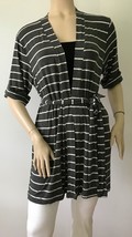 EVERLY GREY Roxanne Striped Belted Robe, Charcoal (Size M) - £11.75 GBP