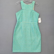 J. Taylor Women Dress Size 10 Juniors Blue Midi Turquoise Lace Preppy Sl... - $29.70