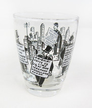 Vintage MCM City Gents Double Shot Rocks Cocktail Shot Glass With Drink Recipes - £15.56 GBP