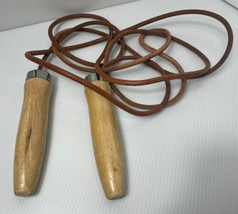 Vintage 104” Leather Jump Rope With Bearing Wood Handles - £26.14 GBP