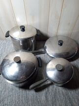 Revere Ware 1801 Copper Bottom Pre-1968 Vintage Items 8 Pieces Pans Skil... - $133.65