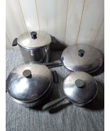 Revere Ware 1801 Copper Bottom Pre-1968 Vintage Items 8 Pieces Pans Skil... - $133.65