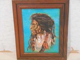 Cherokee Indian - Leather Hand Colored Artwork by FR. Miles O.F.M. - £59.43 GBP