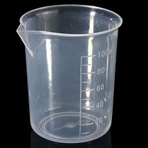 Bleumoona 12 Pcs - 100ml Plastic Measuring Graduate Cups Lab Container Kitchen L - £7.65 GBP