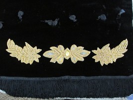 &quot;3 PIECE GOLD  RHINESTONE AND  BEADED  APPLIQUES  - EMBELLISHMENT&quot;&quot; - £6.99 GBP