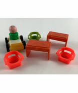 Fisher Price Little People We Play Dad Figure Car Furniture Vintage 80s Lot - $25.48 CAD
