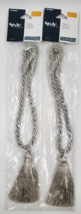 Two Style Selections Gray Curtain Braided Satin Rope Tiebacks Holdbacks 18" - $9.00