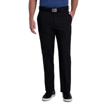 Men&#39;s Haggar Cool 18 Pro Classic-Fit Flat Front Stretch Dress Pants, Black - £26.00 GBP