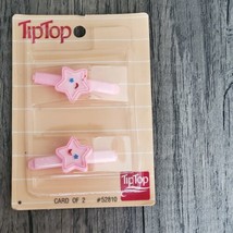 Hair Barrettes Tip-Top Pink Stars Girls Kids Vintage - $6.69