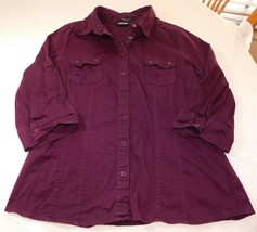 Essential Shirt APT 9 Juniors Womens Size M medium 3/4 sleeve button up shirt - £12.33 GBP