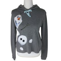 Disney Frozen Olaf Womens Hoodie Top Size Small Juniors Gray Top - £11.68 GBP