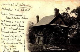 Udb POSTCARD- William Penn&#39;s House, Fairmont Park, Philadelphia, Pa BK66 - £3.36 GBP