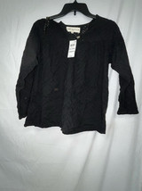 Wishing Waves Black Button Up Blouse Size Small NWOT - £4.86 GBP