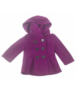 Beverly Hills Girls Princess Purple Pea Coat Jacket Coat 2T Removable Hood - £20.92 GBP