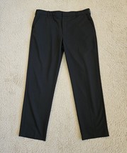 Van Heusen Traveler Even Temp Straight Flat Front Black Dress Pants Men&#39;s 38x32 - $19.79