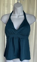 Venus Swimsuit Teal Halter Tankini Swim Top SZ 10 - $18.00