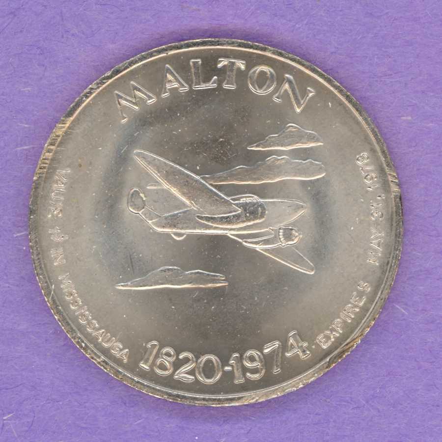 1978 Mississauga Ontario Trade Token or Trade Dollar Malton Airplane Crest NS - $5.95