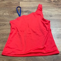 Lands End Girls Solid Red Blue Scalloped Tankini Swim Top Size 16 - £16.76 GBP