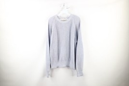 Vintage 70s Streetwear Womens Large Blank Chunky Ribbed Knit Sweater Periwinkle - £37.14 GBP