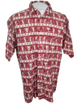 Fubu Vintage Men shirt short sleeve golf print L or XL red red white Haw... - £16.64 GBP