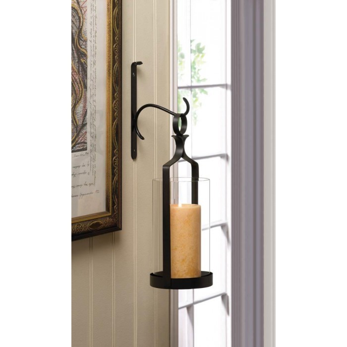 HANGING HURRICANE GLASS WALL SCONCE - £37.43 GBP