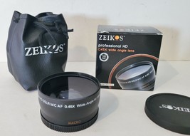 Zeikos ZE-WA58B Pro HD 0.45x Wide Angle Lens 58mm w Macro in Pouch &amp; Box - £13.18 GBP