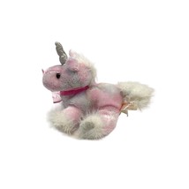 Dan Dee Unicorn Plush Pink Tie Dye Bow 7 Inch Stuffed Animal Toy  - £6.99 GBP
