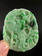 Antique Old Genuine Natural Grade A Jadeite Emerald Jade Pendant Netsuke... - $398.55
