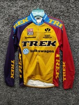 Trek Bicycles Jersey Adult Small Yellow and Red Long Sleeve Full Zip Vol... - $27.77