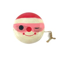 Vintage Mid Century Wooden Wood Winking Santa Claus Yo-Yo YoYo Christmas Toy 3&quot; - £10.93 GBP