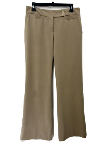 Focus 2000 Petite Womens 8P Tan Classic Dress Pants With Slimming Inside... - $11.95