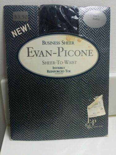 Primary image for Vintage Evan-Picone Business Sheer Hosiery Pantyhose Hosiery》Navy》Size Ample