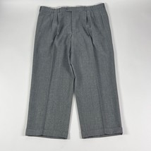 Keithmoor Men&#39;s Pleated Dress Pants Size 40 (41 x 28) Gray Wool Cuffed - $23.74